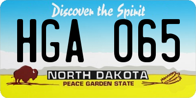 ND license plate HGA065