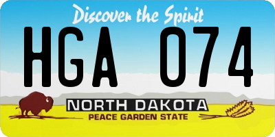 ND license plate HGA074