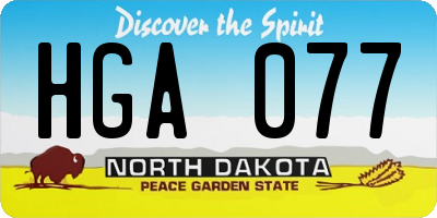 ND license plate HGA077