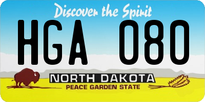 ND license plate HGA080