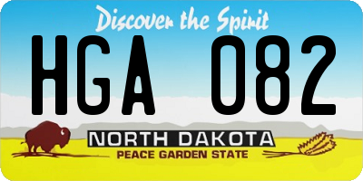 ND license plate HGA082