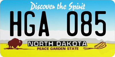 ND license plate HGA085