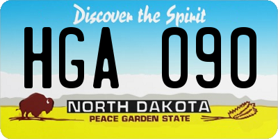 ND license plate HGA090