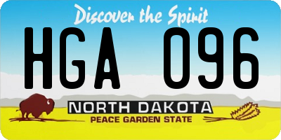 ND license plate HGA096
