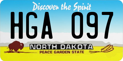 ND license plate HGA097