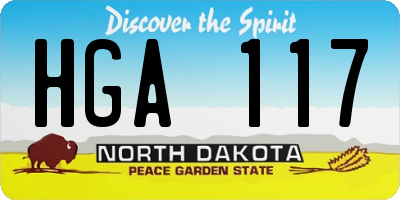 ND license plate HGA117