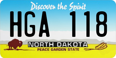 ND license plate HGA118