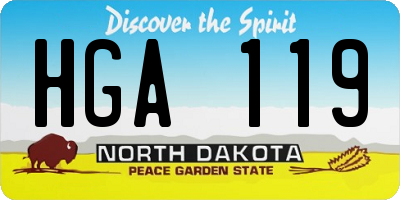ND license plate HGA119