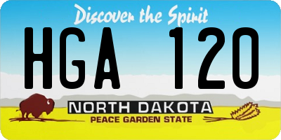 ND license plate HGA120