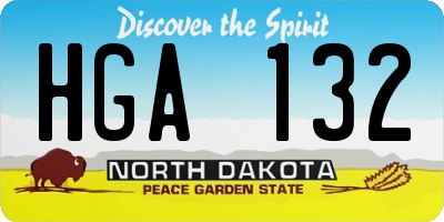 ND license plate HGA132