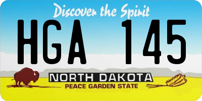 ND license plate HGA145