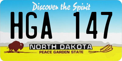 ND license plate HGA147