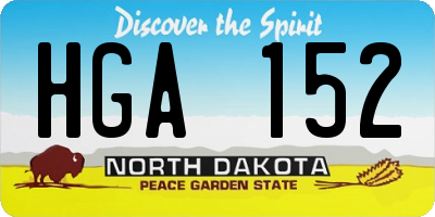ND license plate HGA152
