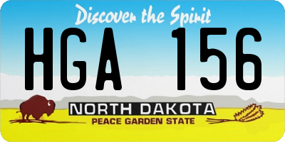 ND license plate HGA156