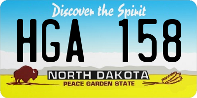 ND license plate HGA158