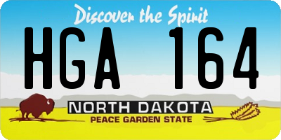 ND license plate HGA164