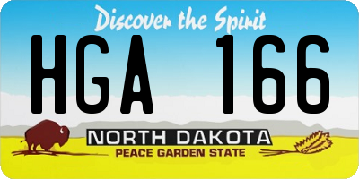 ND license plate HGA166