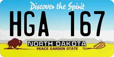 ND license plate HGA167