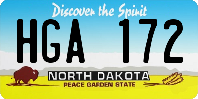ND license plate HGA172
