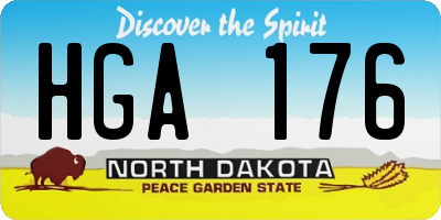 ND license plate HGA176