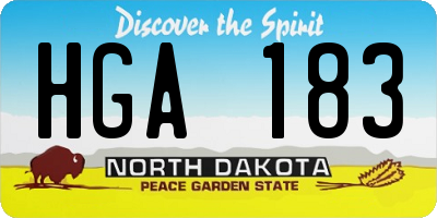 ND license plate HGA183