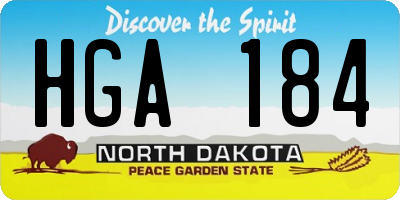 ND license plate HGA184