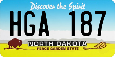 ND license plate HGA187