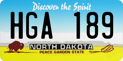 ND license plate HGA189