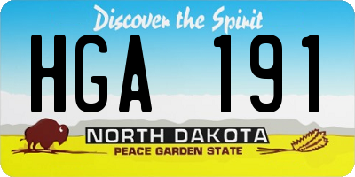 ND license plate HGA191
