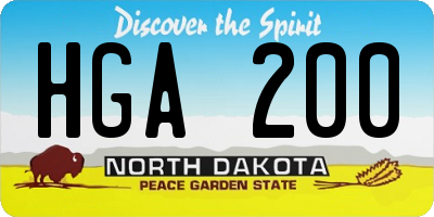 ND license plate HGA200