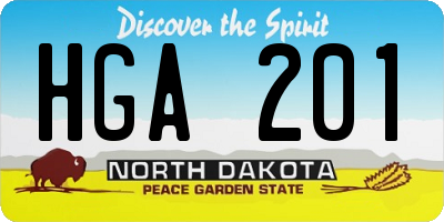 ND license plate HGA201