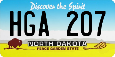 ND license plate HGA207