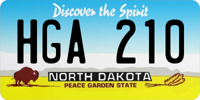ND license plate HGA210