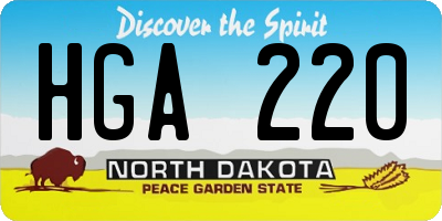ND license plate HGA220