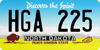 ND license plate HGA225