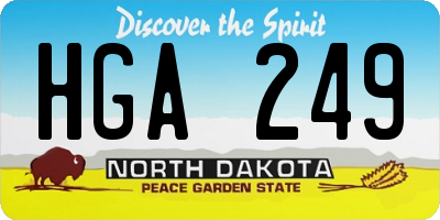 ND license plate HGA249