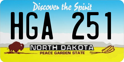 ND license plate HGA251
