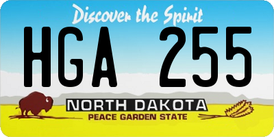 ND license plate HGA255