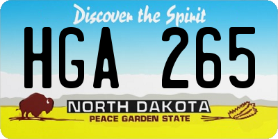 ND license plate HGA265