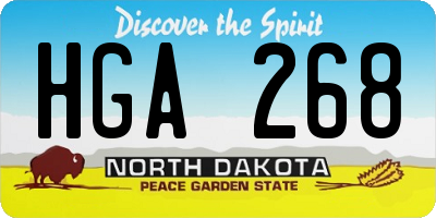 ND license plate HGA268