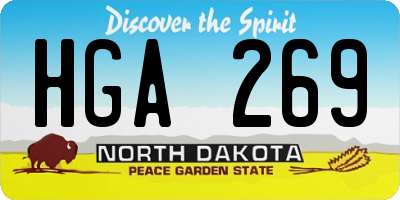 ND license plate HGA269