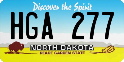 ND license plate HGA277