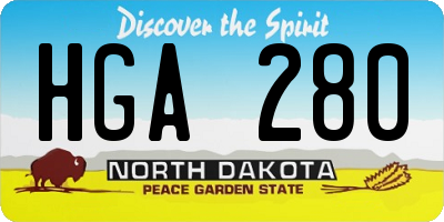 ND license plate HGA280