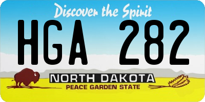 ND license plate HGA282