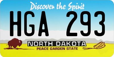 ND license plate HGA293