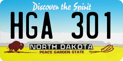 ND license plate HGA301