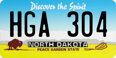 ND license plate HGA304