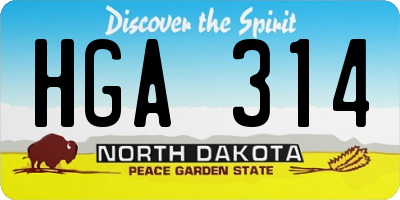 ND license plate HGA314