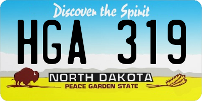 ND license plate HGA319