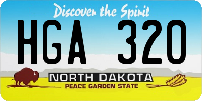ND license plate HGA320